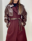 Meme road - cappotto trench burgundy