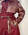 Meme road - cappotto trench burgundy
