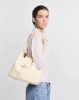 Hogan - Borsa Hobo Trend Avorio Pelle Martellata
