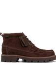 Clarks Cleyhill Hi uomo in camoscio marrone scuro, vista laterale con suola carrarmato