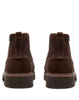 Clarks Cleyhill Hi in pelle scamosciata marrone, vista posteriore con linguetta al tallone