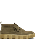 Clarks - Torhill Hi Uomo in Nabuk Verde Khaki con Suola Chunky