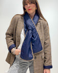 NICE THINGS -Blazer Tartan Imbottito con Collo Sciarpa
