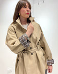 ARTLOVE- Trench tartan con cintura in vita