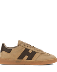 Hogan Cool H647 Sneakers Donna Beige in Nabuk e Pelle Marrone