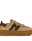 Hogan - Maxi Cool Sneakers Donna in Nabuk Beige Cammello