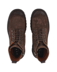 Hogan H700 Stivaletti Donna in Camoscio Marrone con Suola Chunky Nera