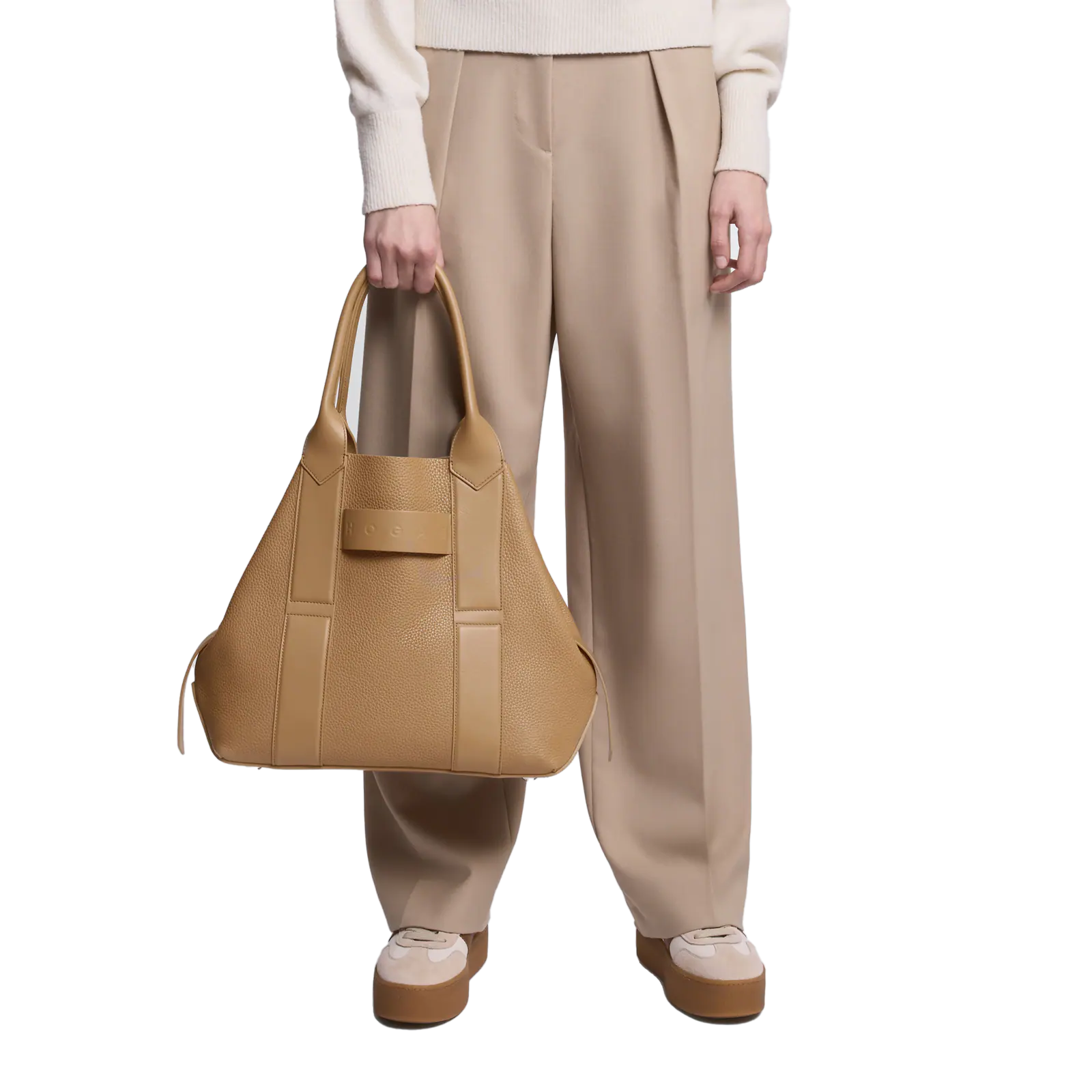 Hogan - Borsa Script Media Beige