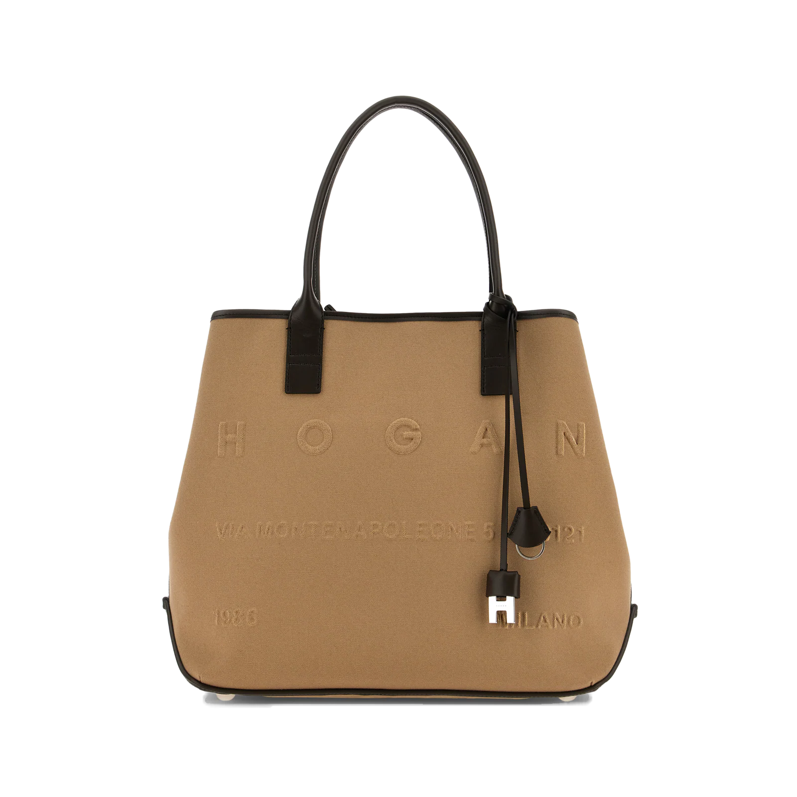 Hogan - Borsa Script Media Tessuto Beige