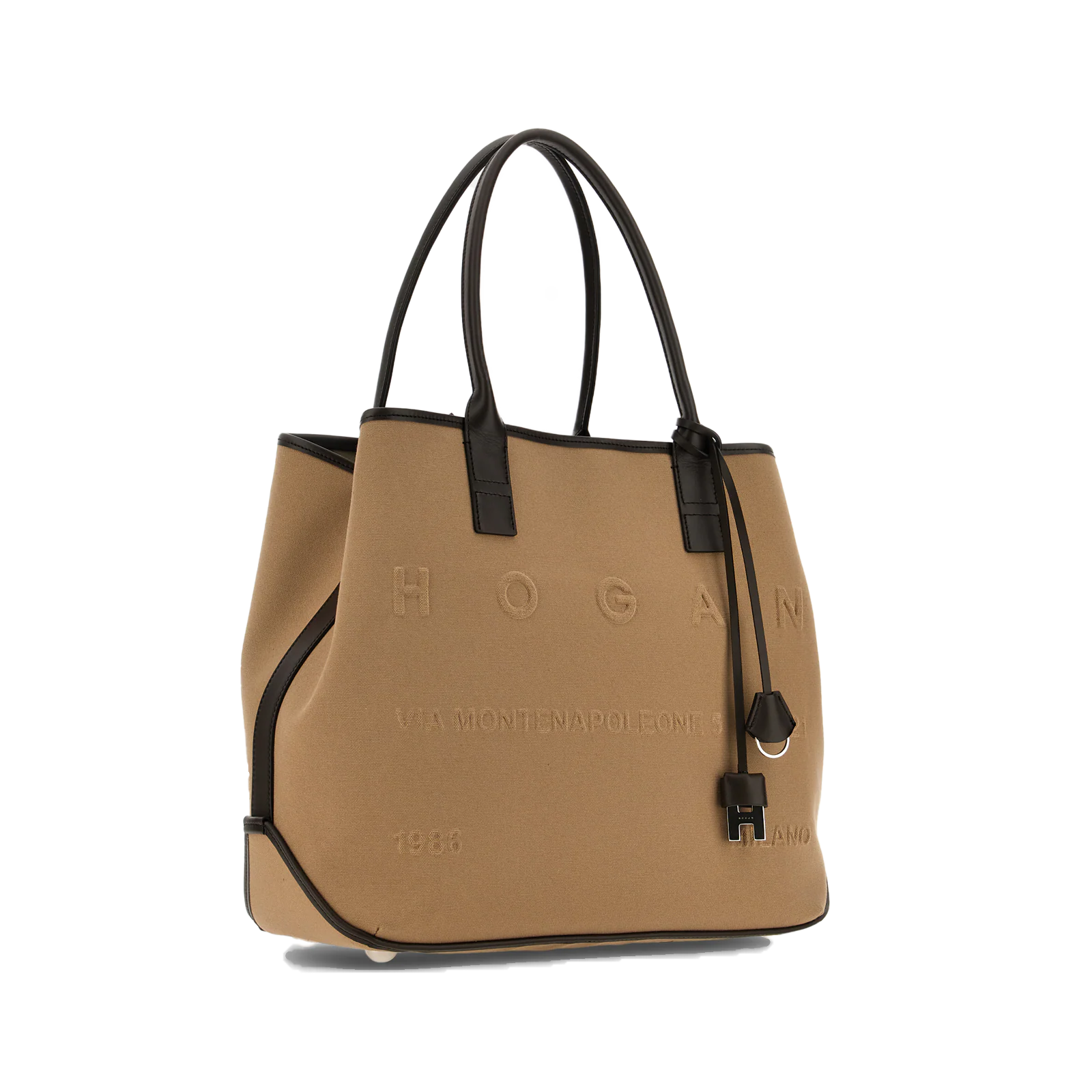Hogan - Borsa Script Media Tessuto Beige