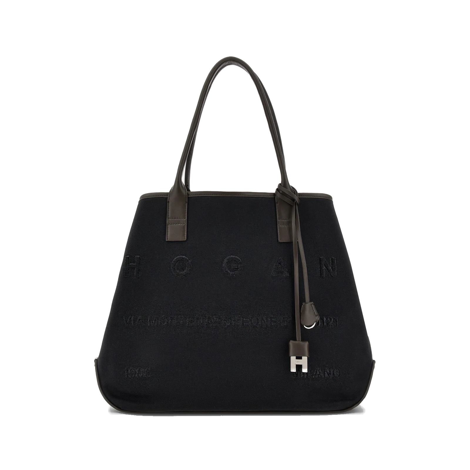 Hogan - Borsa Script Media Tessuto Nero