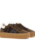 Hogan - Crosswind Donna Sneakers Camoscio Marrone Pied de Poule
