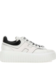 hogan h-stripes donna bianco nero pelle martellata platform