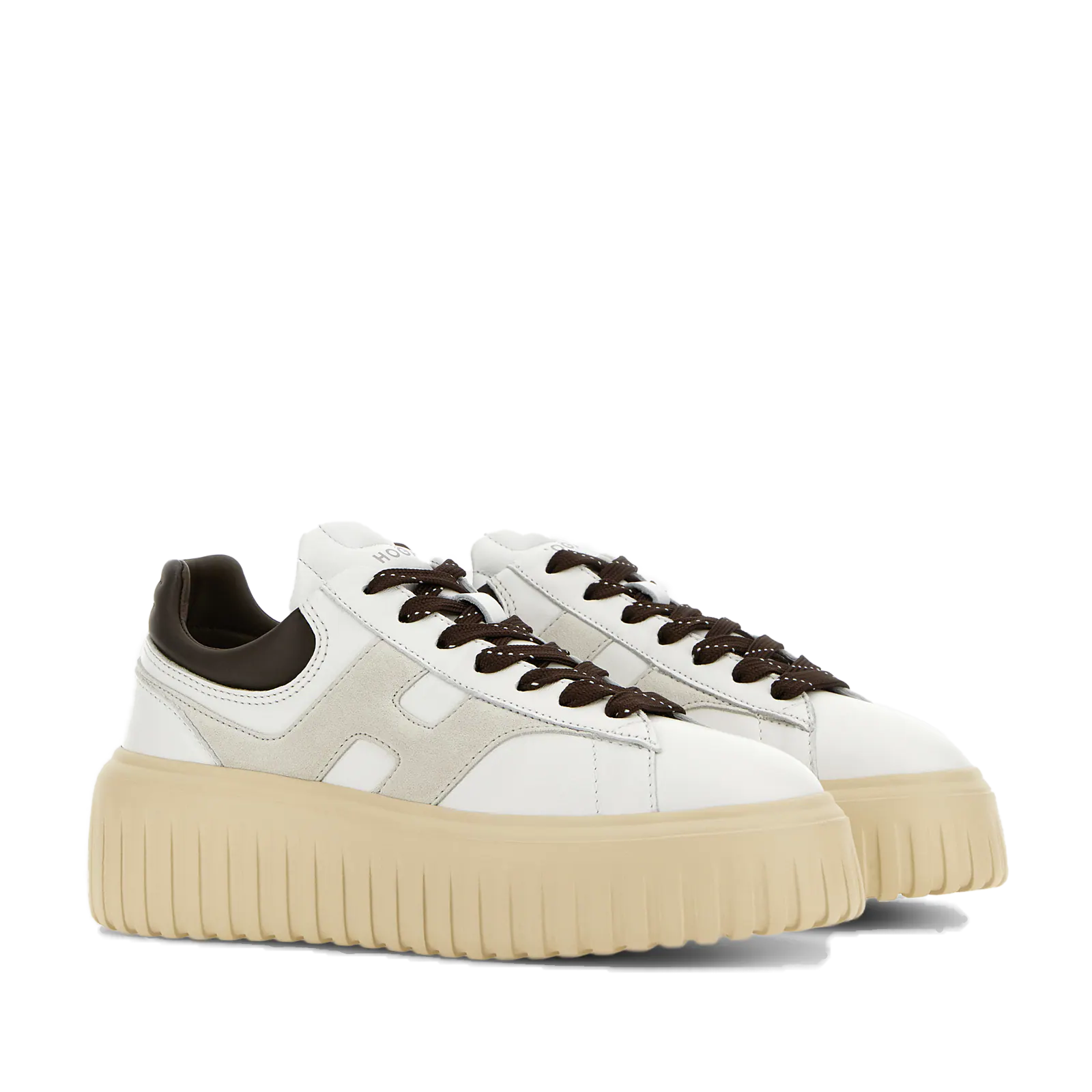 Hogan - Sneakers H‑Stripes Bianco/Marrone