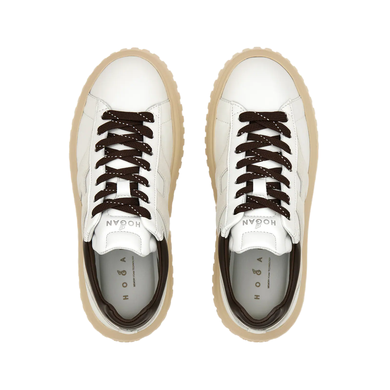 Hogan - Sneakers H‑Stripes Bianco/Marrone