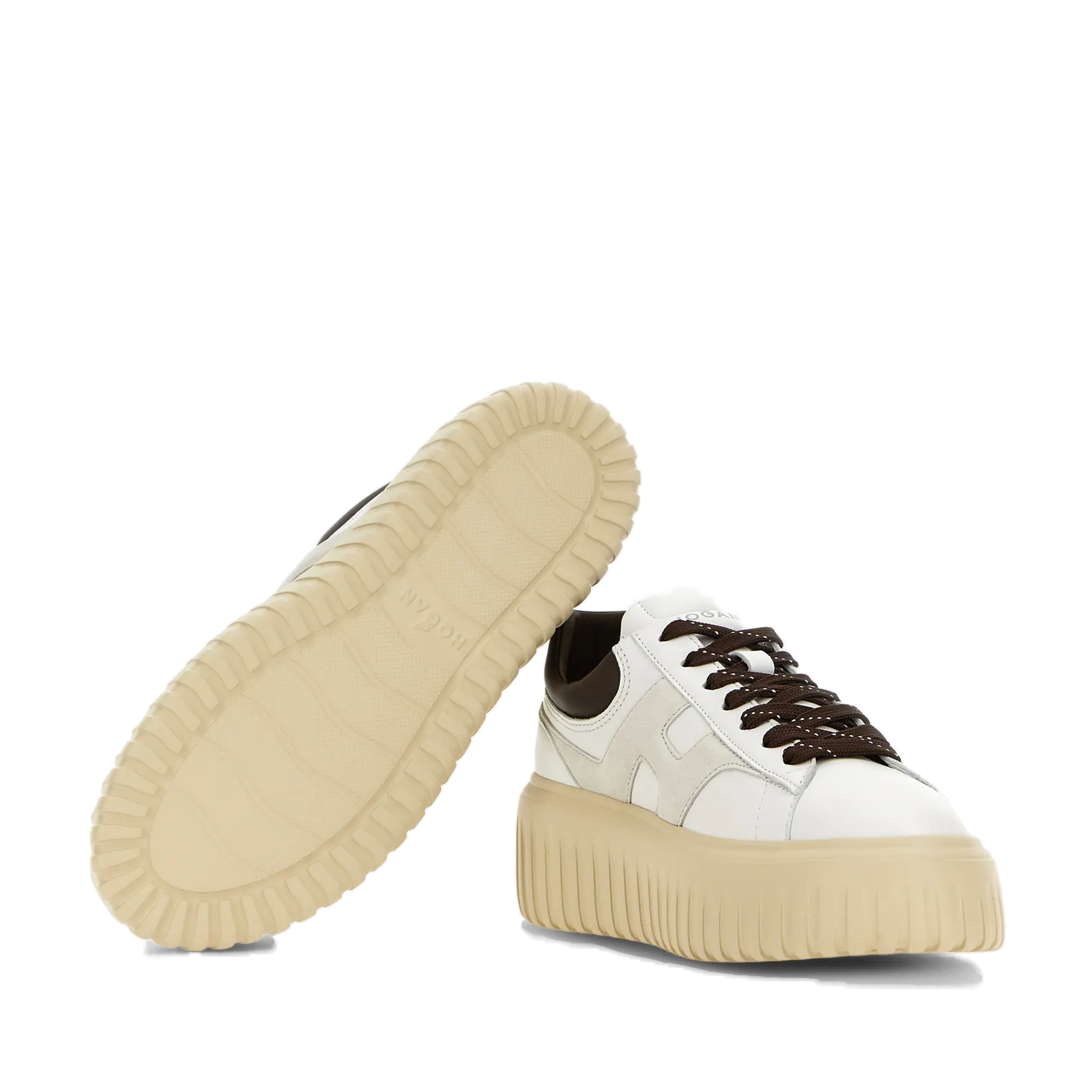 Hogan - Sneakers H‑Stripes Bianco/Marrone