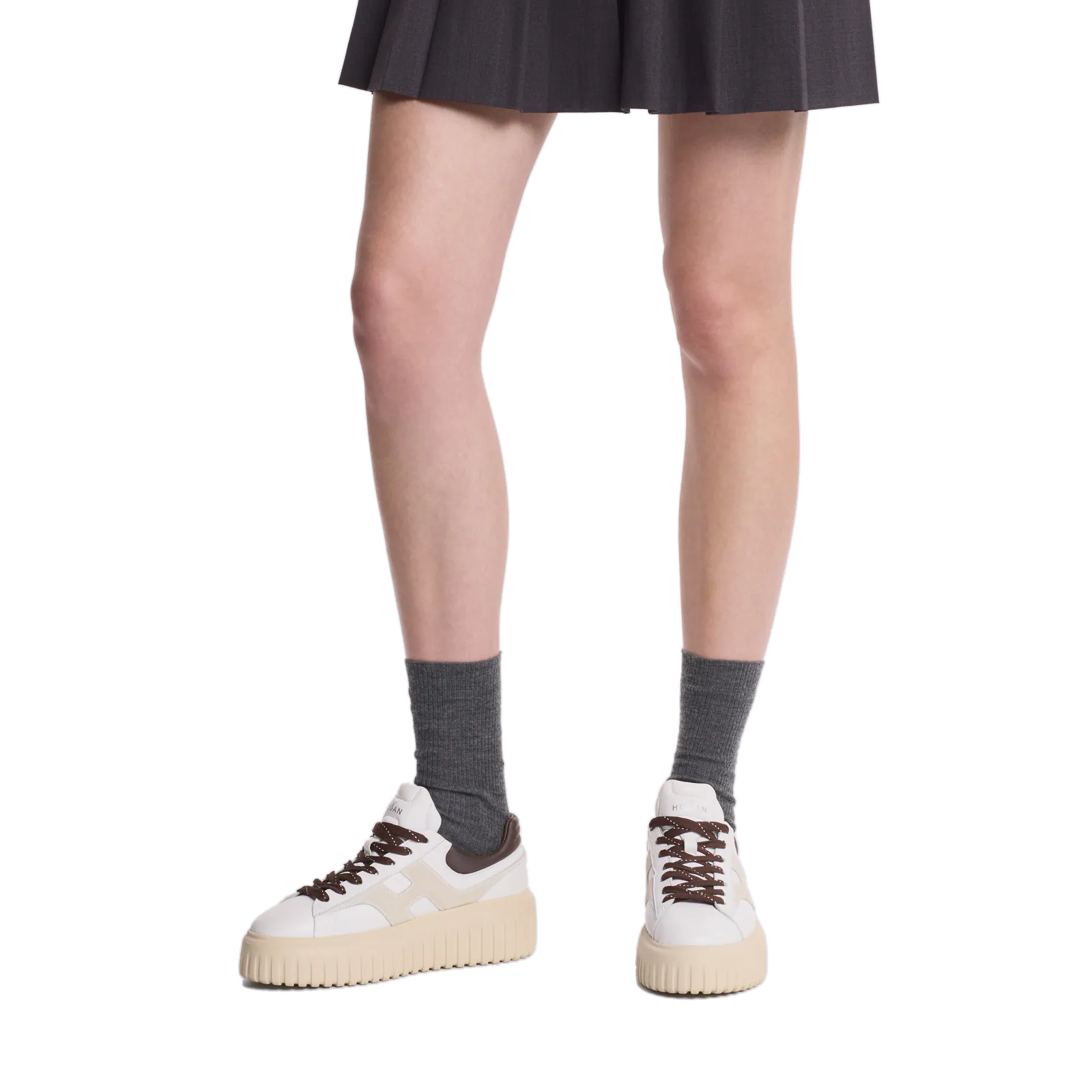Hogan - Sneakers H‑Stripes Bianco/Marrone