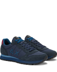 SUN68 - Tom Solid Sneakers Suede Blue Bordeaux