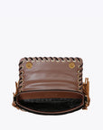 Kurt Geiger Small Oxford Fringe Borsa Donna in Pelle Marrone e Nera con Frange Animalier