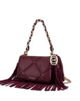 La Carrie Bag - borsa burgundy con Frange