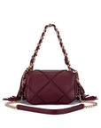 La Carrie Bag - borsa burgundy con Frange