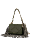 La Carrie Bag - borsa Oliva con Frange
