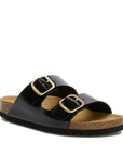 Scholl - Sandali Josephine Nero Fibbia Oro