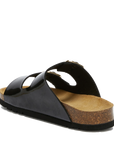 Scholl - Sandali Josephine Nero Fibbia Oro