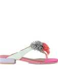 Kurt Geiger - Infradito Pom Pom Multicolor Strass