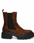Mimmu - Stivaletto Chelsea in Camoscio Marrone con Suola Chunky