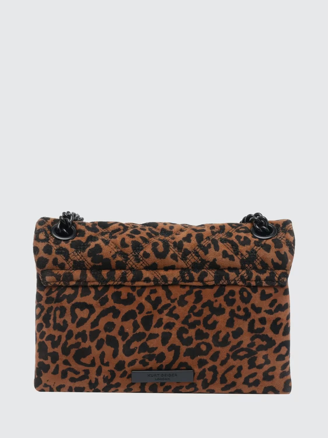 Kurt Geiger Mini Kensington Borsa Donna in Camoscio Leopardato Marrone e Nero