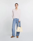 Hogan - Borsa Hobo Trend Avorio Pelle Martellata