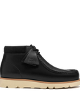Clarks Originals Walla Orkhon uomo nere, profilo laterale in pelle con suola crema