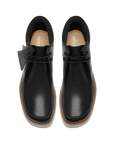 Clarks Walla Orkhon nere viste dall'alto, con lacci neri e punta a mocassino