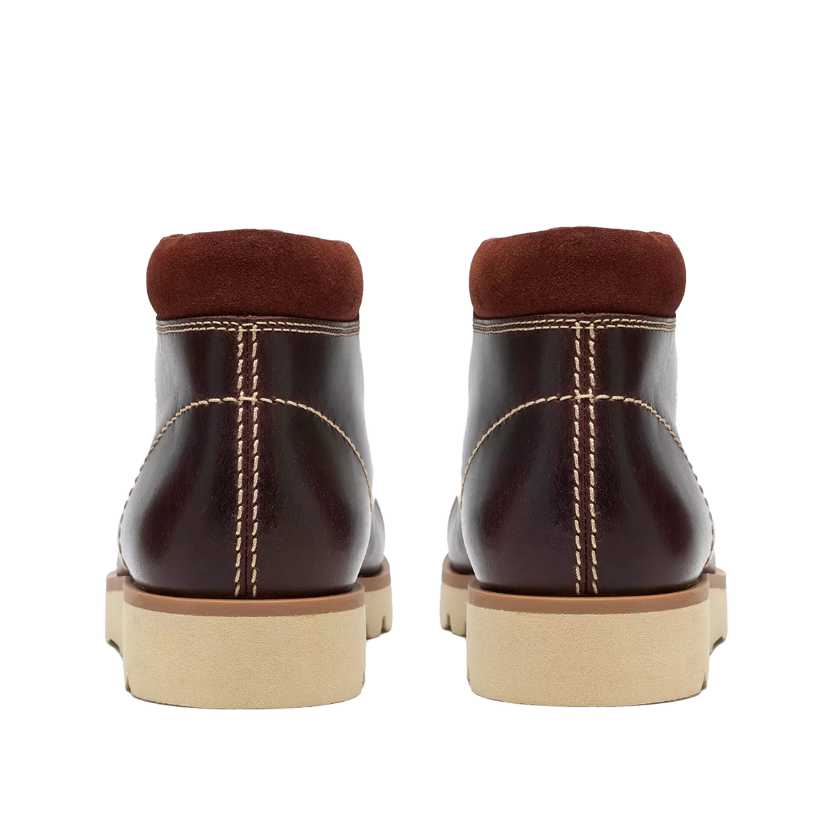 Vista posteriore degli stivaletti Clarks Walla Orkhon bordeaux con collarino scamosciato e suola chiara