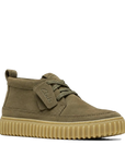 Clarks - Torhill Hi Uomo in Nabuk Verde Khaki con Suola Chunky