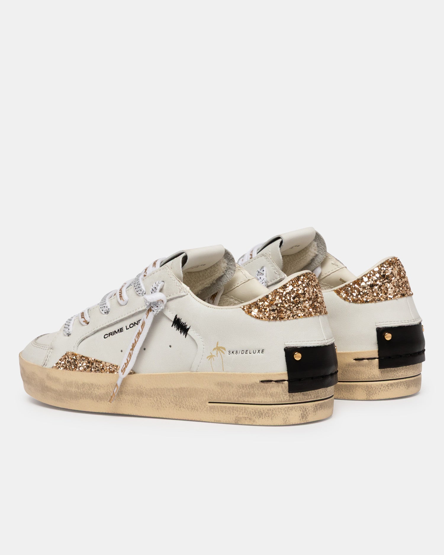 Crime London - Sneakers Donna Sk8 Deluxe Always Shining Strass