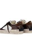 Crime London SK8 Deluxe donna marrone e latte con tallone in camoscio e suola vintage