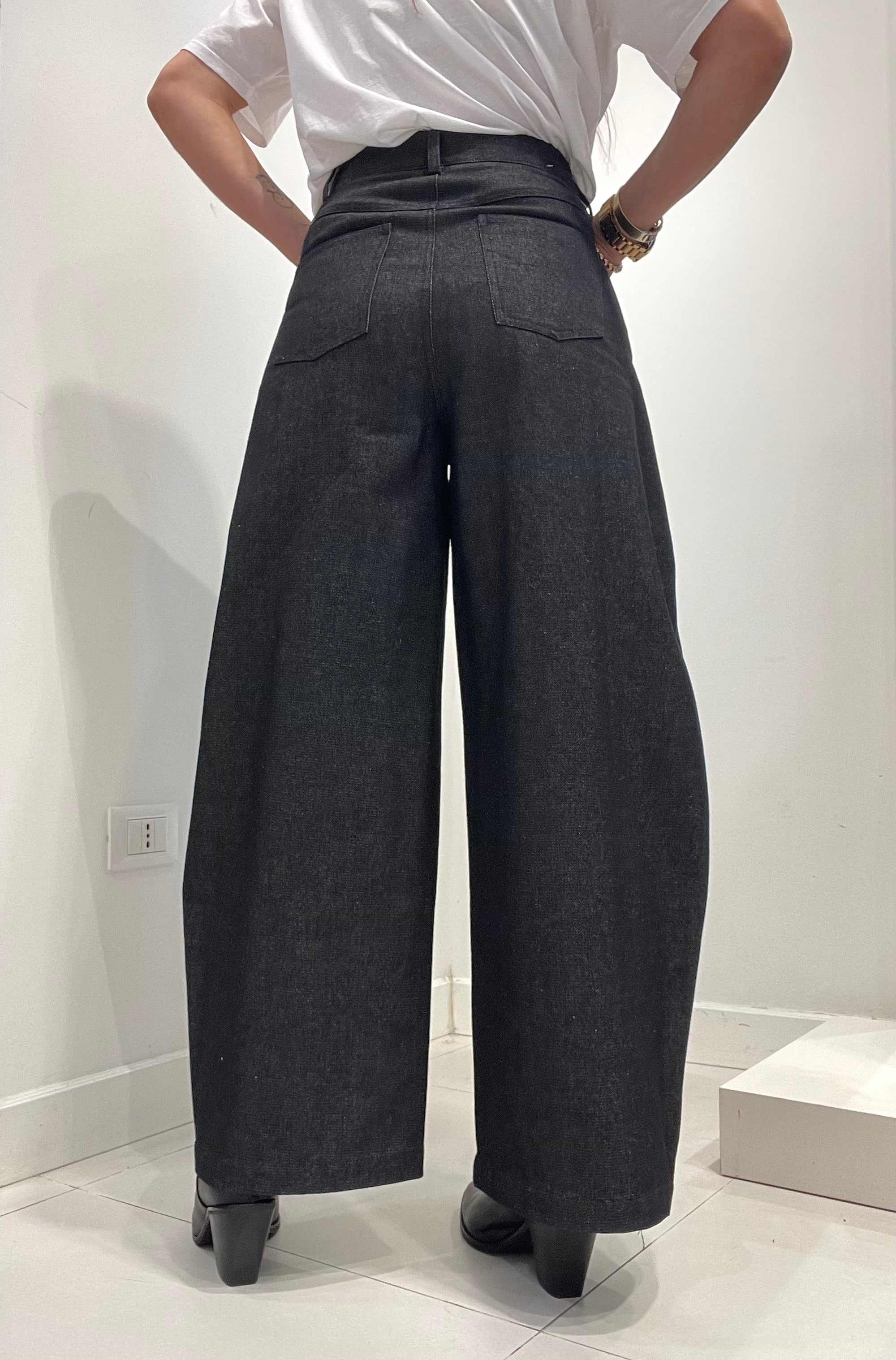 Meme Road - jeans wide Nero