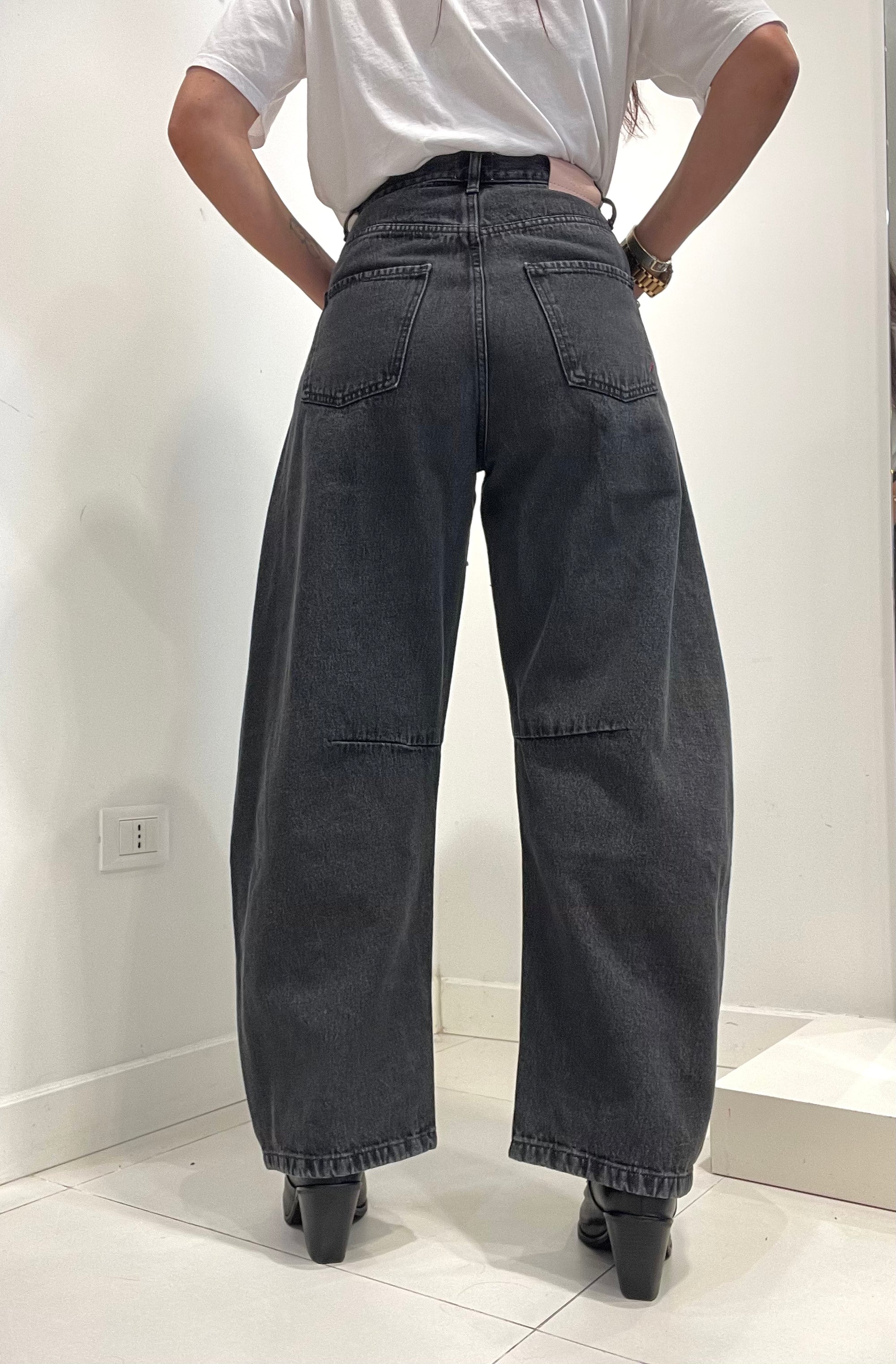 Meme Road - jeans nero con strass