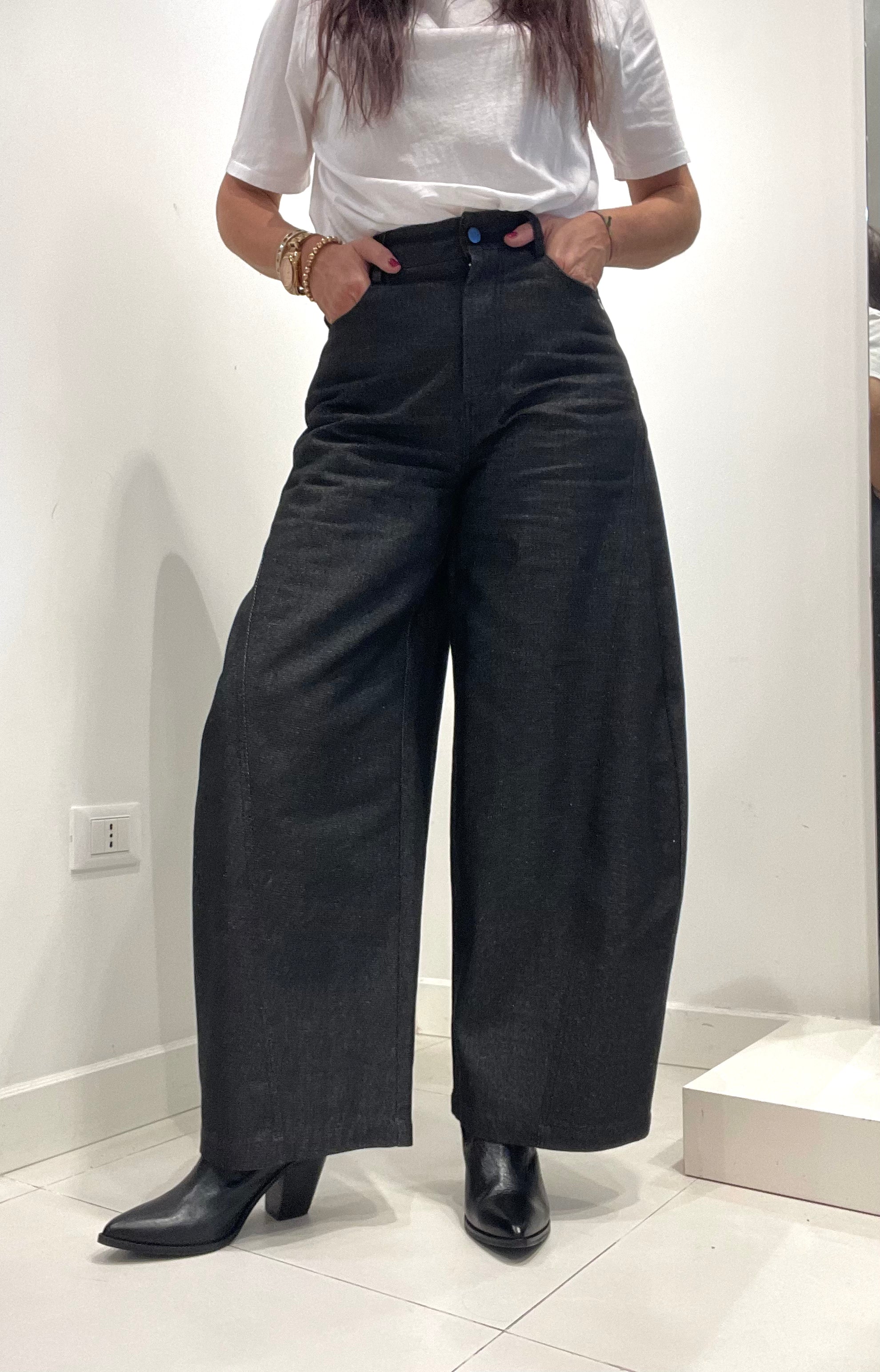 Meme Road - jeans wide Nero
