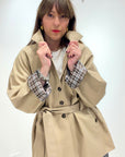 ARTLOVE- Trench tartan con cintura in vita