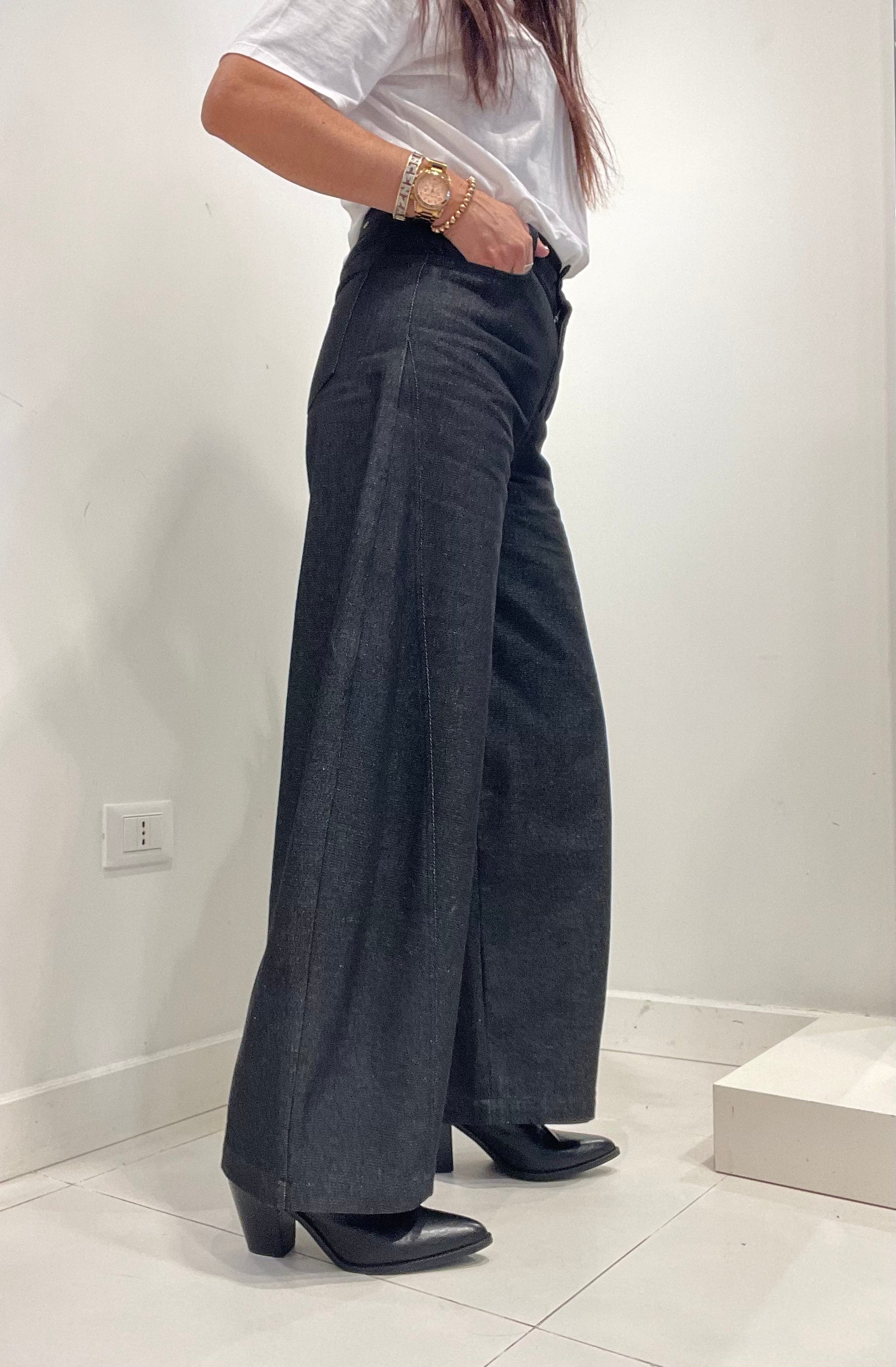 Meme Road - jeans wide Nero