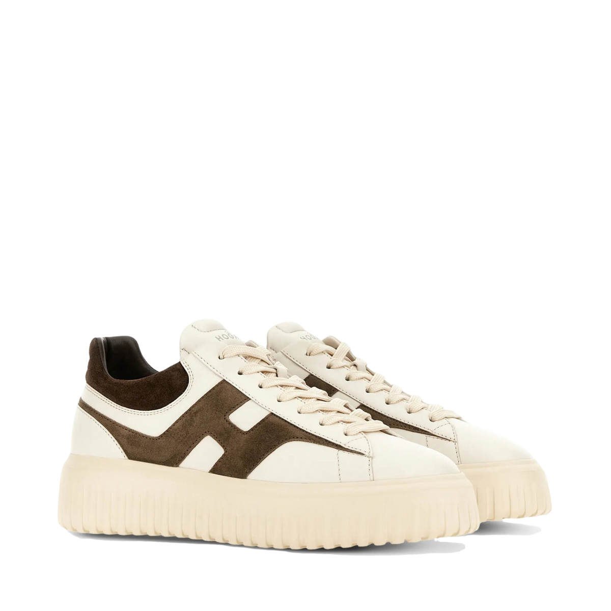Hogan - H-Stripes H645 Uomo Pelle Panna/Marrone