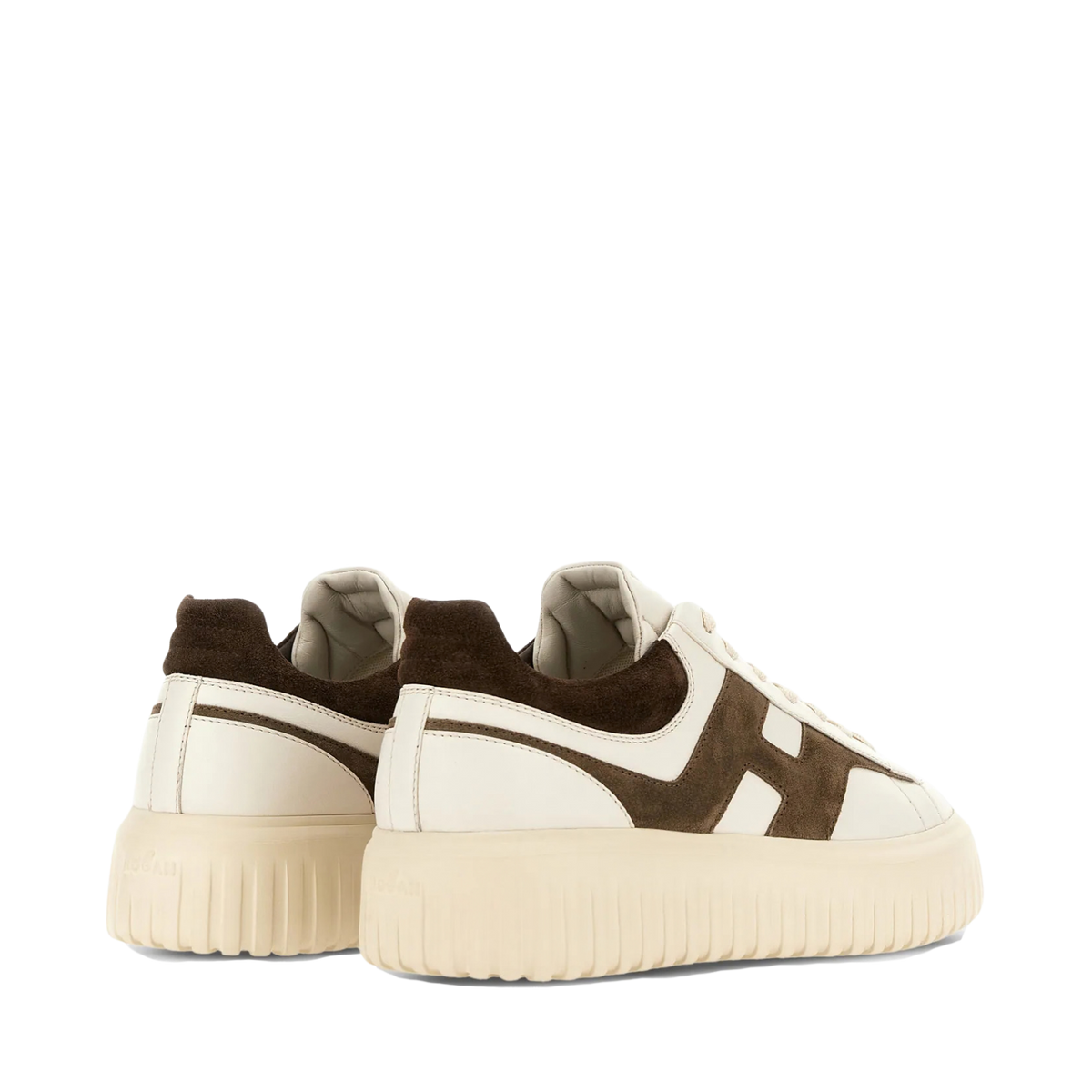 Hogan - H-Stripes H645 Uomo Pelle Panna/Marrone