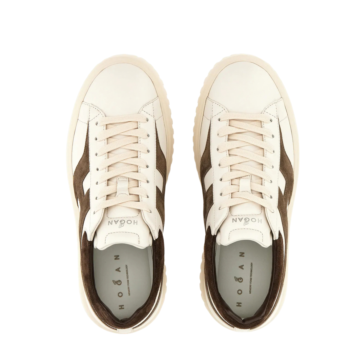 Hogan - H-Stripes H645 Uomo Pelle Panna/Marrone