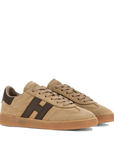 Hogan Cool H647 Sneakers Donna Beige in Nabuk e Pelle Marrone