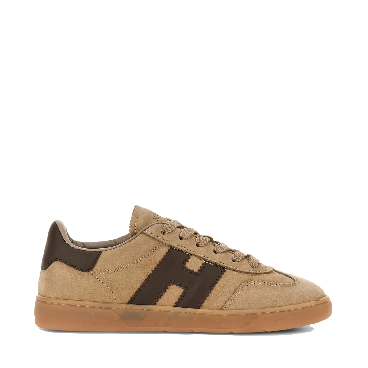 Hogan Cool H647 Sneakers Donna Beige in Nabuk e Pelle Marrone