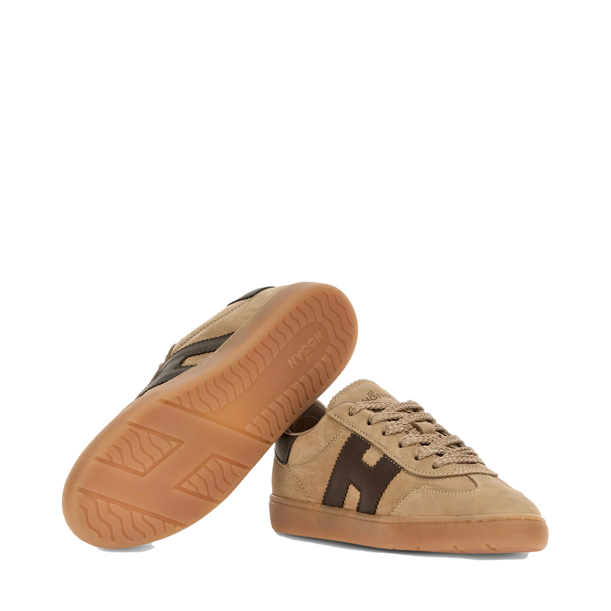 Hogan Cool H647 Sneakers Donna Beige in Nabuk e Pelle Marrone