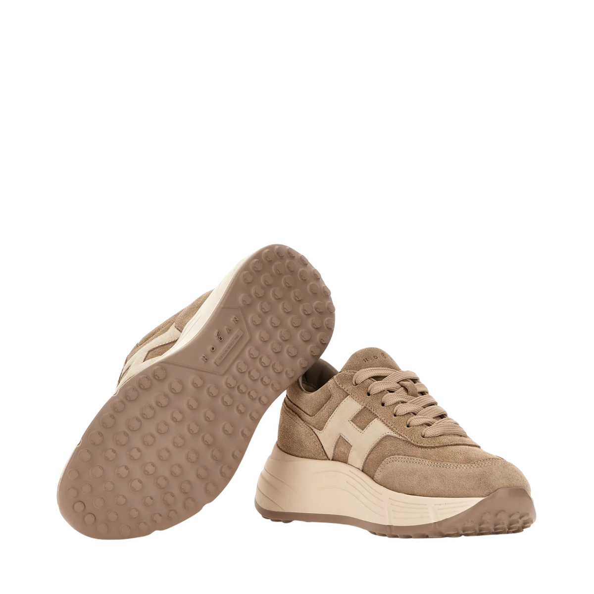Hogan - Hi-Fi H669 Sneakers Donna in Camoscio Beige